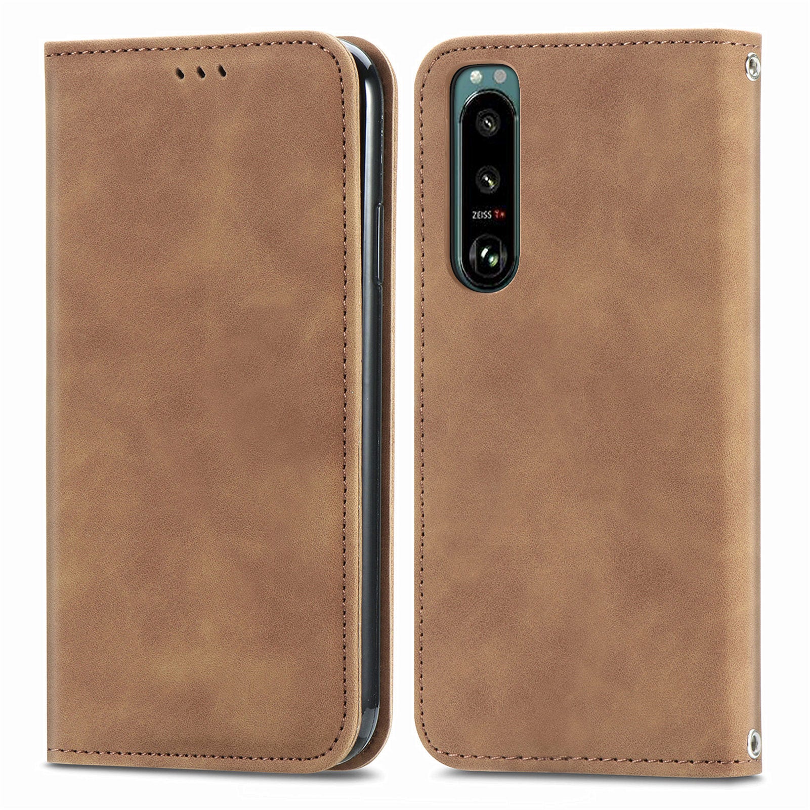 For Sony Xperia 5 IV 5G Skin-touch Feeling PU Leather Stand Card Slots Retro Phone Case Magnetic Absorption Flip Cover For Sony Xperia 5 IV 5G Skin-touch Feeling PU Leather Stand Card Slots Retro Phone Case Magnetic Absorption Flip Cover